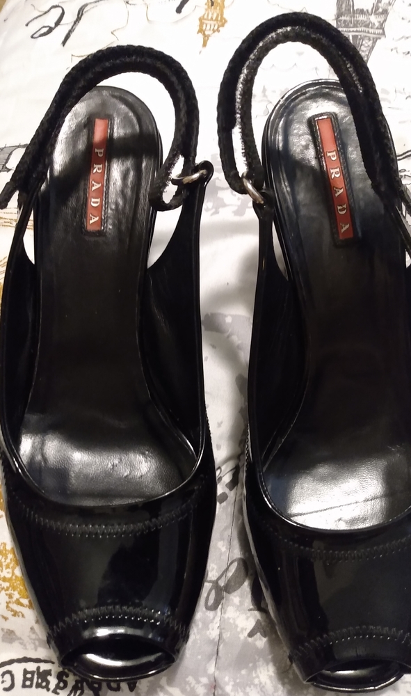 PRADA Black Wedges